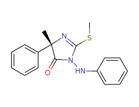 4H-Imidazol-4-one,3,5-dihydro-5-methyl-2-(methylthio)-5-phenyl-3-(phenylamino)-, (5S)-                                                                                                                  