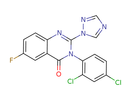 4(3H)-Quinazolinone,3-(2,4-dichlorophenyl)-6-fluoro-2-(1H-1,2,4-triazol-1-yl)-