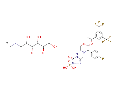 Molecular Structure of 265121-04-8 (Fosaprepitant dimeglumine)