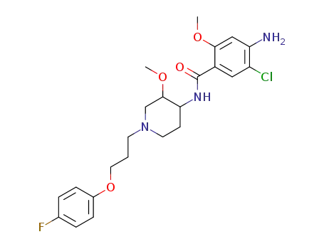 Molecular Structure of 104860-73-3 (4-AMINO-5-CHLORO-N-{1-[3-(4-FLUOROPHENOXY)PROPYL]-3-METHOXY-4-PIPERIDYL}-2-METHOXYBENZAMIDE)