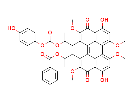 Carbonic acid,(1R)-2-[12-[(2R)-2-(benzoyloxy)propyl]-3,10-dihydro-4,9-dihydroxy-2,6,7,11-tetramethoxy-3,10-dioxo-1-perylenyl]-1-methylethyl4-hydroxyphenyl ester, stereoisomer