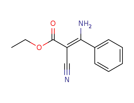 Molecular Structure of 39491-78-6 (2-Propenoic acid, 3-amino-2-cyano-3-phenyl-, ethyl ester, (Z)-)