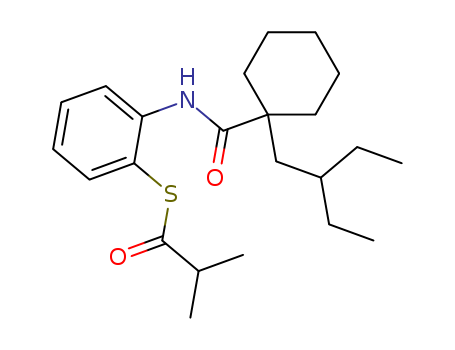 Propanethioic acid,2-methyl-, S-[2-[[[1-(2-ethylbutyl)cyclohexyl]carbonyl]amino]phenyl] ester