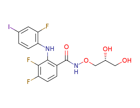 N-[(R)-2,3 -Dihydroxy-propoxy]-3,4-difluoro-2-(2-fluoro-4-iodo-phenylamino)-benzamide