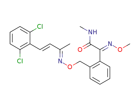 Molecular Structure of 366815-39-6 ((E,E,E)-N-methyl-2-[2-((((1-methyl-3-(2,6-dichlorophenyl)-2-propenyl)imino)oxy)methyl)phenyl]-2-(methoxyimino)acetamide)