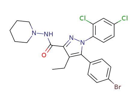 1H-Pyrazole-3-carboxamide,5-(4-bromophenyl)-1-(2,4-dichlorophenyl)-4-ethyl-N-1-piperidinyl-
