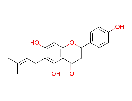 Molecular Structure of 68097-13-2 (4',5,7-Trihydroxy-6-prenylflavone)
