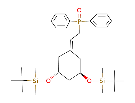 Molecular Structure of 139356-39-1 ((3R-trans)-[2-[3,5-Bis[[(1,1-diMethylethyl)diMethylsilyl]oxy]cyclohexylidene]ethyl]diphenyl-phosphine Oxide)