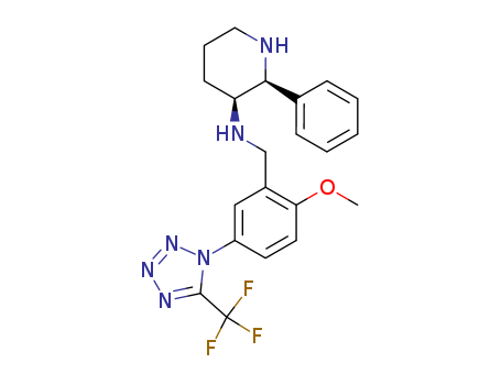 3-PIPERIDINAMINE,N-[[2-METHOXY-5-[5-(TRIFLUOROMETHYL)-1H-TETRAZOL-1-YL]PHENYL]METHYL]-2-PHENYL,(2S,3S)3-PIPERIDINAMINE,N-[[2-METHOXY-5-[5-(TRIFLUOROMETHYL)-1H-TETRAZOL-1-YL]PHENYL]METHYL]-2-PHENYL,(2S
