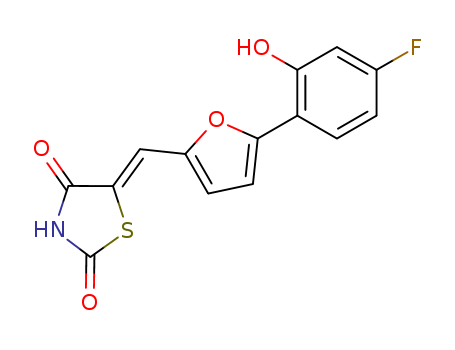 5-[[5-(4-Fluoro-2-hydroxyphenyl)-2-furanyl]methylene]-2,4-thiazolidinedione 900515-16-4
