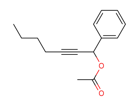 Molecular Structure of 111833-50-2 (1-phenylhept-2-ynyl acetate)