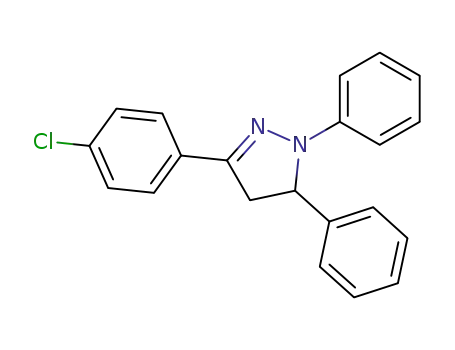 Molecular Structure of 10180-02-6 (3-(4-chlorophenyl)-1,5-diphenyl-4,5-dihydro-1H-pyrazole)
