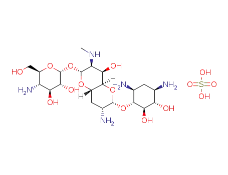 4-O-[(8R)-8-O-(4-アミノ-4-デオキシ-α-D-グルコピラノシル)-2-アミノ-7-メチルアミノ-2,3,7-トリデオキシ-α-D-glycero-D-allo-オクトジアルド-1,5:8,4-ジピラノシル]-2-デオキシ-D-ストレプタミン/硫酸,(1:x)