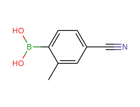 Molecular Structure of 313546-18-8 (2-METHYL-4-CYANOPHENYLBORONIC ACID)