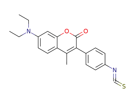 Molecular Structure of 107743-39-5 (7-diethylamino-3-(4'-isothiocyanatophenyl)-4-methylcoumarin)