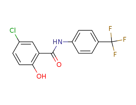 Molecular Structure of 224814-77-1 (Benzamide, 5-chloro-2-hydroxy-N-[4-(trifluoromethyl)phenyl]-)