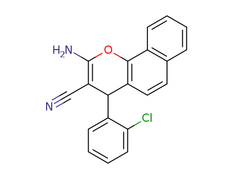 Molecular Structure of 144464-53-9 (4H-Naphtho[1,2-b]pyran-3-carbonitrile, 2-amino-4-(2-chlorophenyl)-)