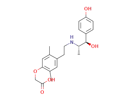 Molecular Structure of 255734-04-4 (2-[4-[2-[[1-hydroxy-1-(4-hydroxyphenyl)propan-2-yl]amino]ethyl]-2,5-dimethyl-phenoxy]acetic acid)