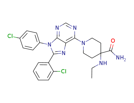4-Piperidinecarboxamide,1-[8-(2-chlorophenyl)-9-(4-chlorophenyl)-9H-purin-6-yl]-4-(ethylamino)-