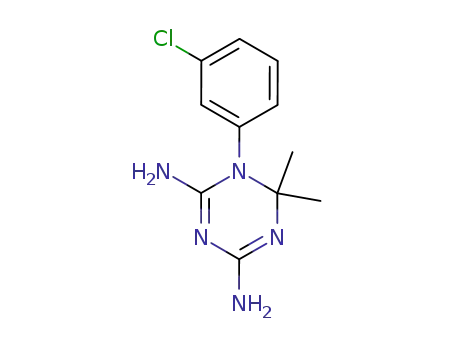Molecular Structure of 13351-02-5 (1-(3-chlorophenyl)-6,6-dimethyl-1,6-dihydro-1,3,5-triazine-2,4-diamine)