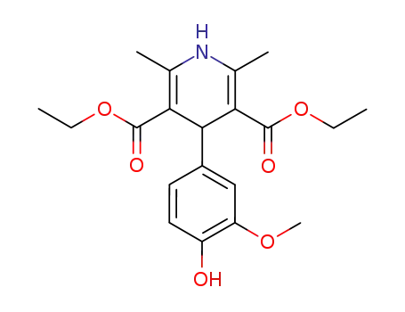 Molecular Structure of 10354-31-1 (diethyl 4-(4-hydroxy-3-methoxyphenyl)-2,6-dimethyl-1,4-dihydropyridine-3,5-dicarboxylate)