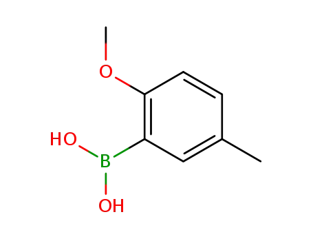 Molecular Structure of 127972-00-3 (2-Methoxy-5-methylphenylboronic acid)