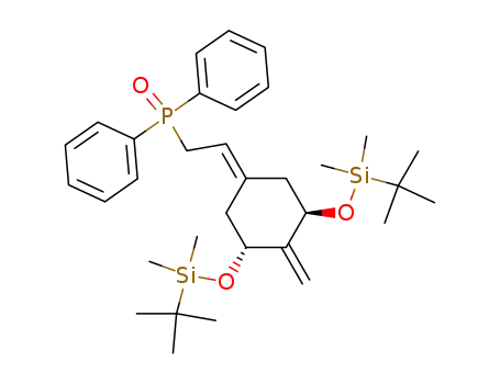Molecular Structure of 213250-64-7 ([2-[(3'R,5'R)-3',5'-bis[(tert-butyldimethylsilyl)oxy]-4'-methylenecyclohexylidene]ethyl]diphenylphosphine oxide)