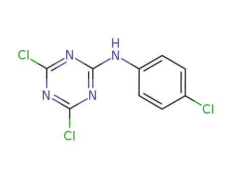 Molecular Structure of 2272-29-9 (4,6-dichloro-N-(4-chlorophenyl)-1,3,5-triazin-2-amine)
