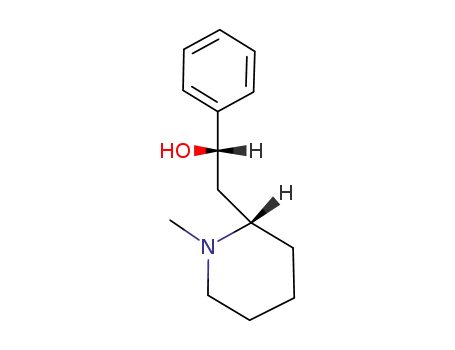 Molecular Structure of 497-88-1 ((αS,2S)-1-Methyl-α-phenyl-2-piperidineethanol)
