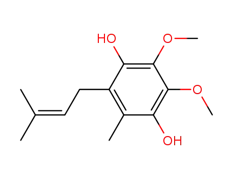 Molecular Structure of 52590-98-4 (1,4-Benzenediol,2,3-dimethoxy-5-methyl-6- (3-methyl-2-butenyl)- )