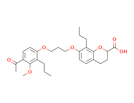 2H-1-Benzopyran-2-carboxylicacid, 7-[3-(4-acetyl-3-methoxy-2-propylphenoxy)propoxy]-3,4-dihydro-8-propyl-