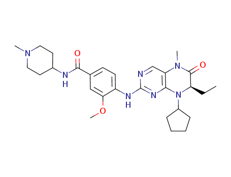 4-[[(7R)-8-cyclopentyl-7-ethyl-5-methyl-6-oxo-7H-pteridin-2-yl]amino]-3-methoxy-N-(1-methylpiperidin-4-yl)benzamide