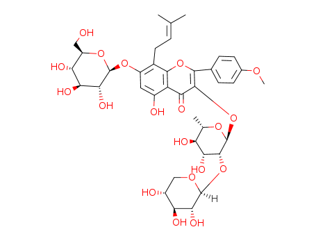 3-[(2S,3R,4R,5R,6S)-4,5-dihydroxy-6-methyl-3-[(2S,3R,4S,5R)-3,4,5-trihydroxyoxan-2-yl]oxyoxan-2-yl]oxy-5-hydroxy-2-(4-methoxyphenyl)-8-(3-methylbut-2-enyl)-7-[(2S,3R,4S,5S,6R)-3,4,5-trihydroxy-6-(hydr
