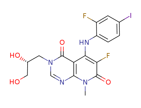 TAK-733;(R)-3-(2,3-dihydroxypropyl)-6-fluoro-5-(2-fluoro-4-iodophenylamino)-8-methylpyrido[2,3-d]pyrimidine-4,7(3H,8H)-dione