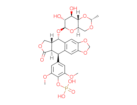 Furo[3',4':6,7]naphtho[2,3-d]-1,3-dioxol-6(5aH)-one,5-[3,5-dimethoxy-4-(phosphonooxy)phenyl]-9-[[4,6-O-(1R)-ethylidene-b-D-glucopyranosyl]oxy]-5,8,8a,9-tetrahydro-,(5R,5aR,8aR,9S)-