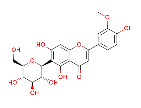 Molecular Structure of 20013-23-4 (2-(3-Methoxy-4-hydroxyphenyl)-6-α-D-glucopyranosyl-5,7-dihydroxy-4H-1-benzopyran-4-one)