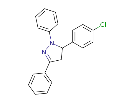 Molecular Structure of 2515-59-5 (5-(4-chlorophenyl)-1,3-diphenyl-4,5-dihydro-1H-pyrazole)