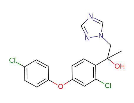 Molecular Structure of 1159001-34-9 (2-[2-chloro-4-(4-chlorophenoxy)phenyl]-1-(1,2,4-triazol-1-yl)propan-2-ol)