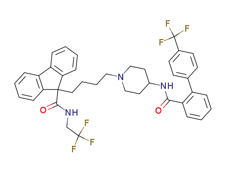 Molecular Structure of 182431-12-5 (N-(2,2,2-Trifluoroethyl)-9-(4-[4-[4'-(trifluoromethyl)[1,1'-biphenyl]-2-carboxamido]piperidin-1-yl]butyl)-9H-fluorene-9-carboxamide)