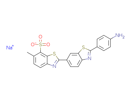 [2,6'-Bibenzothiazole]-7-sulfonicacid, 2'-(4-aminophenyl)-6-methyl-, sodium salt (1:1) cas  10360-31-3