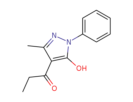 Molecular Structure of 94741-08-9 (1-Propanone, 1-(5-hydroxy-3-methyl-1-phenyl-1H-pyrazol-4-yl)-)