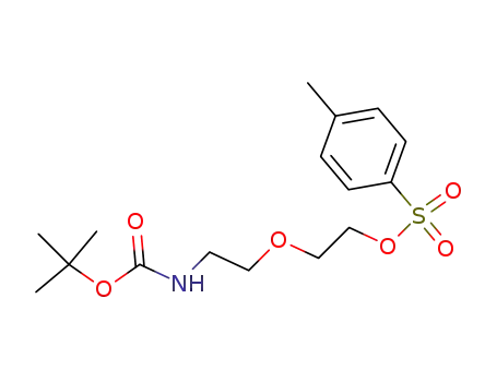 Molecular Structure of 192132-77-7 (2-(2-(tert-butoxycarbonylamino)ethoxy)ethyl 4-methylbenzenesulfonate)