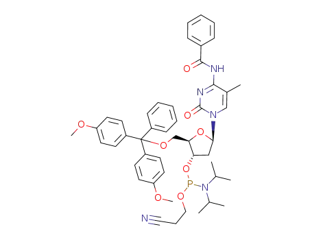 Molecular Structure of 105931-57-5 (5'-O-(4,4'-DIMETHOXYTRITYL)-5-METHYL-N4-BENZOYL-2'-DEOXYCYTIDINE-3'-(2-CYANOETHYL-N,N-DIISOPROPYL)PHOSPHORAMIDITE)