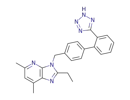 Molecular Structure of 133240-46-7 (2-Ethyl-5,7-dimethyl-3-[2'-(1H-tetrazole-5-yl)biphenyl-4-ylmethyl]-3H-imidazo[4,5-b]pyridine)