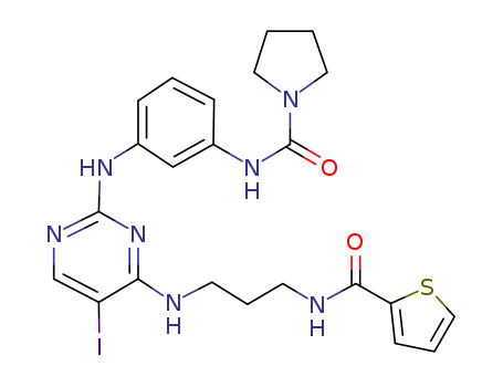 N-[3-[[5-Iodo-4-[[3-[(2-thienylcarbonyl)amino]propyl]amino]-2-pyrimidinyl]amino]phenyl]-1-pyrrolidinecarboxamide CAS No.702675-74-9