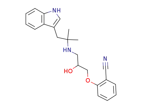 Molecular Structure of 71119-11-4 (2-[2-HYDROXY-3-[2-(INDOL-3-YL)-1,1-DIMETHYLETHYLAMINO]PROPOXY]BENZONITRILE)