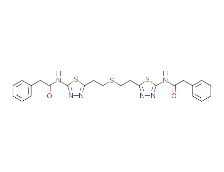 Molecular Structure of 314045-39-1 (bis-2-(5-PhenylacetMido-1,2,4-Thiadiazol-2-yl)Ethyl Sulfide)