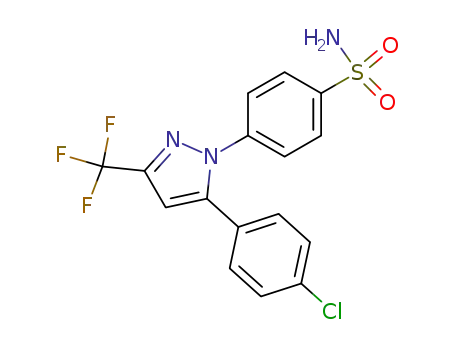 Molecular Structure of 170569-86-5 (4-[5-(4-CHLOROPHENYL)-3-(TRIFLUOROMETHYL)-1H-PYRAZOL-1-YL]BENZENESULFONAMIDE)