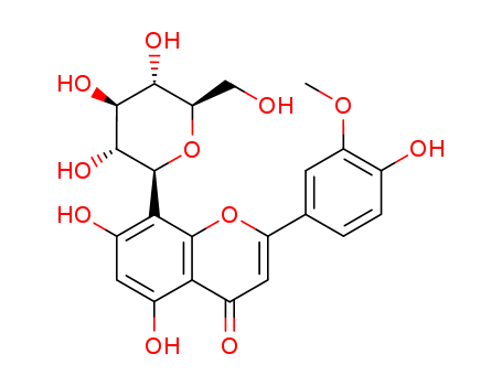 4H-1-Benzopyran-4-one,8-b-D-glucopyranosyl-5,7-dihydroxy-2-(4-hydroxy-3-methoxyphenyl)- cas  301-16-6
