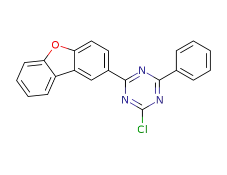 Molecular Structure of 1618107-00-8 (2-chloro-4-(dibenzo[b,d]furan-2-yl)-6-phenyl-1,3,5-triazine)